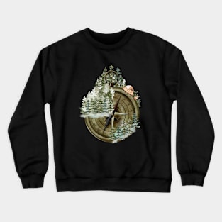 Pine Forest Wanderlust Compass Crewneck Sweatshirt